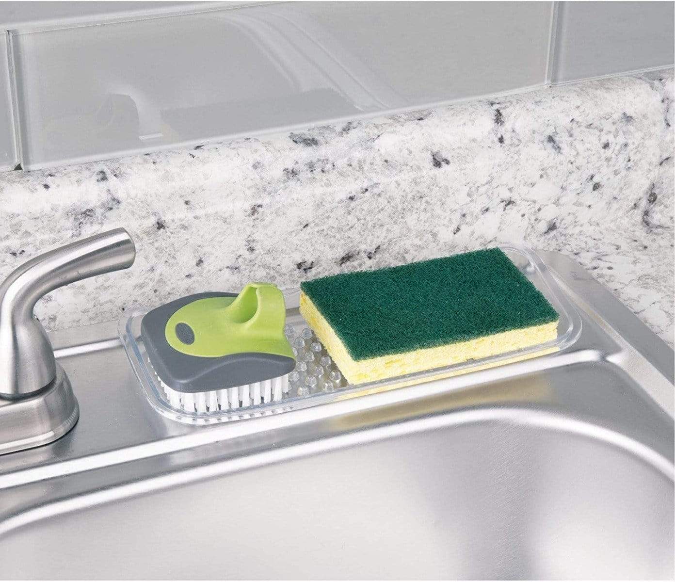 InterDesign Sinkware Sinkworks Soap Sponge Tray-Clear