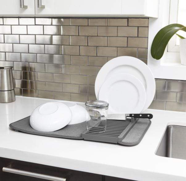 Kitchen & Company Sinkware Umbra UDRY Mini Charcoal Dish Rack/Drying Mat