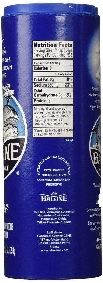 La Baleine Spices & Seasonings La Baleine Fine Sea Salt, 26.5 oz