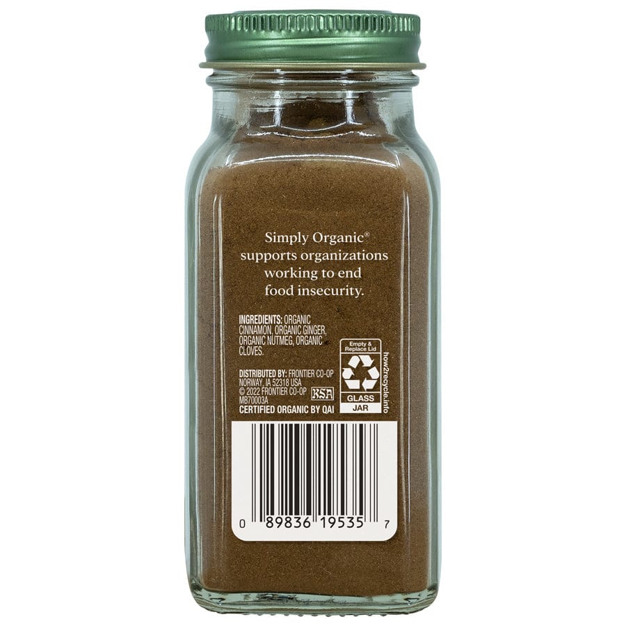 Frontier Co-Op Spices Simply Organic Pumpkin Spice 1.94 oz