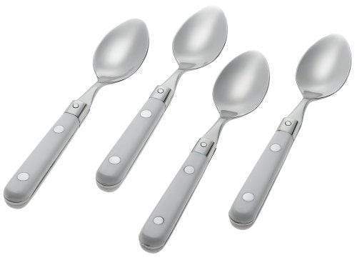 Ginkgo Spoon Le Prix Stainless Steel Demitasse Spoon, White