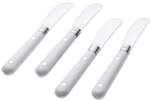 Ginkgo Spreader Le Prix Stainless Steel Butter Spreader, White