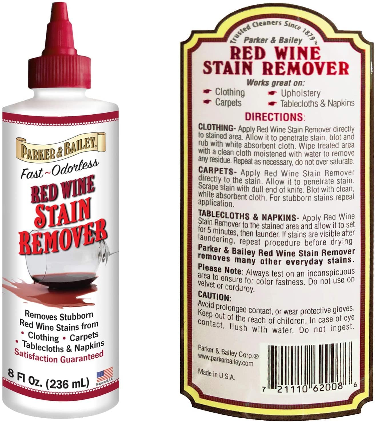 Parker & Bailey Stain Remover Red Wine Stain Remover - 8 oz