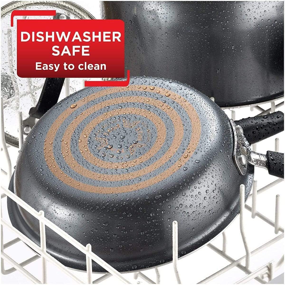 T-fal Titanium Non-Stick Cookware Pot Pan Set Oven Safe Dishwasher Safe 12  Piece