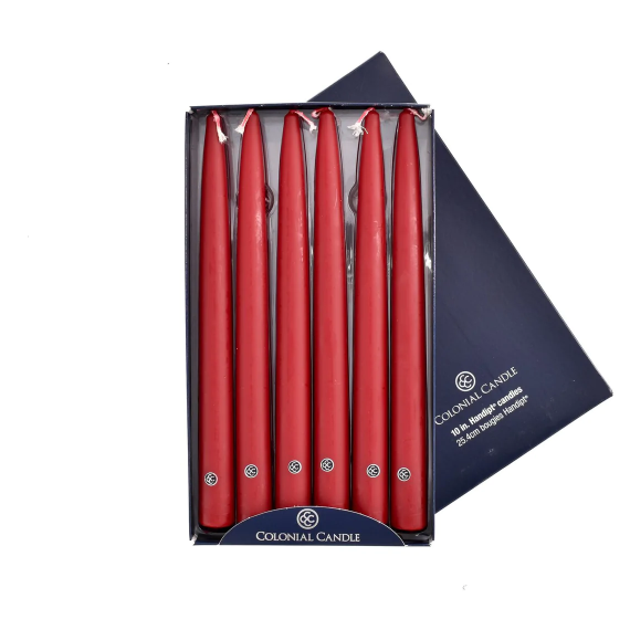 Colonial Candle Taper Candles Colonial Candle Classic Taper 12 in - Red