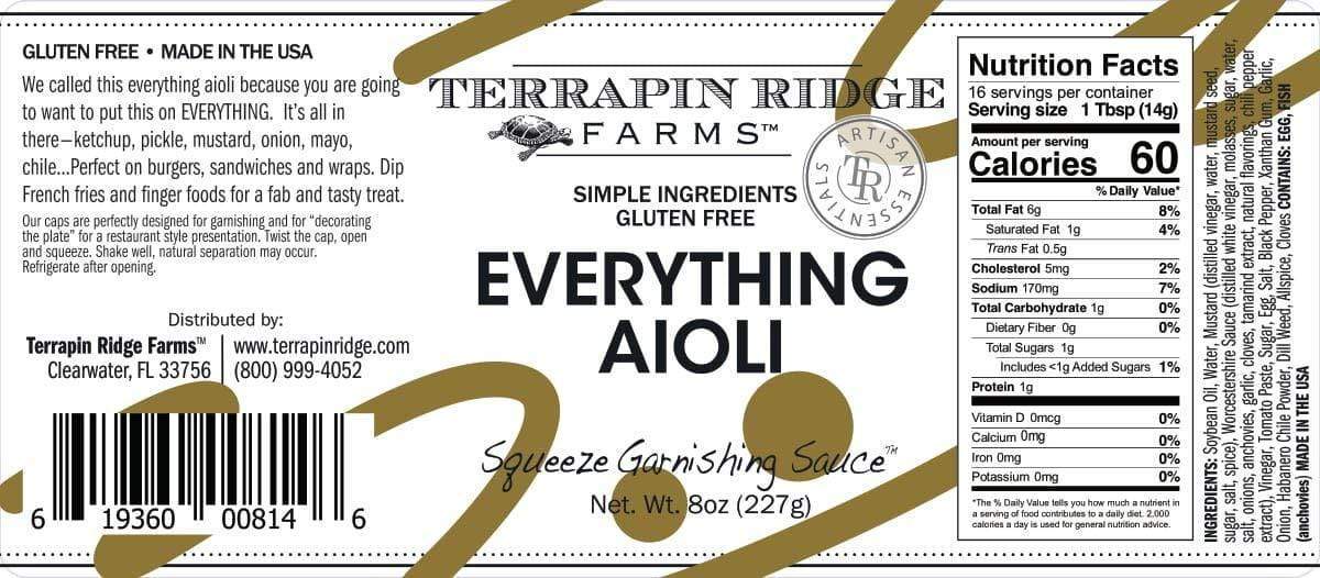 Terrapin Ridge Farms Marinades &amp; Other Sauces Terrapin Ridge Farms Everything Aioli Garnishing Sauce Squeeze Bottle 8 oz