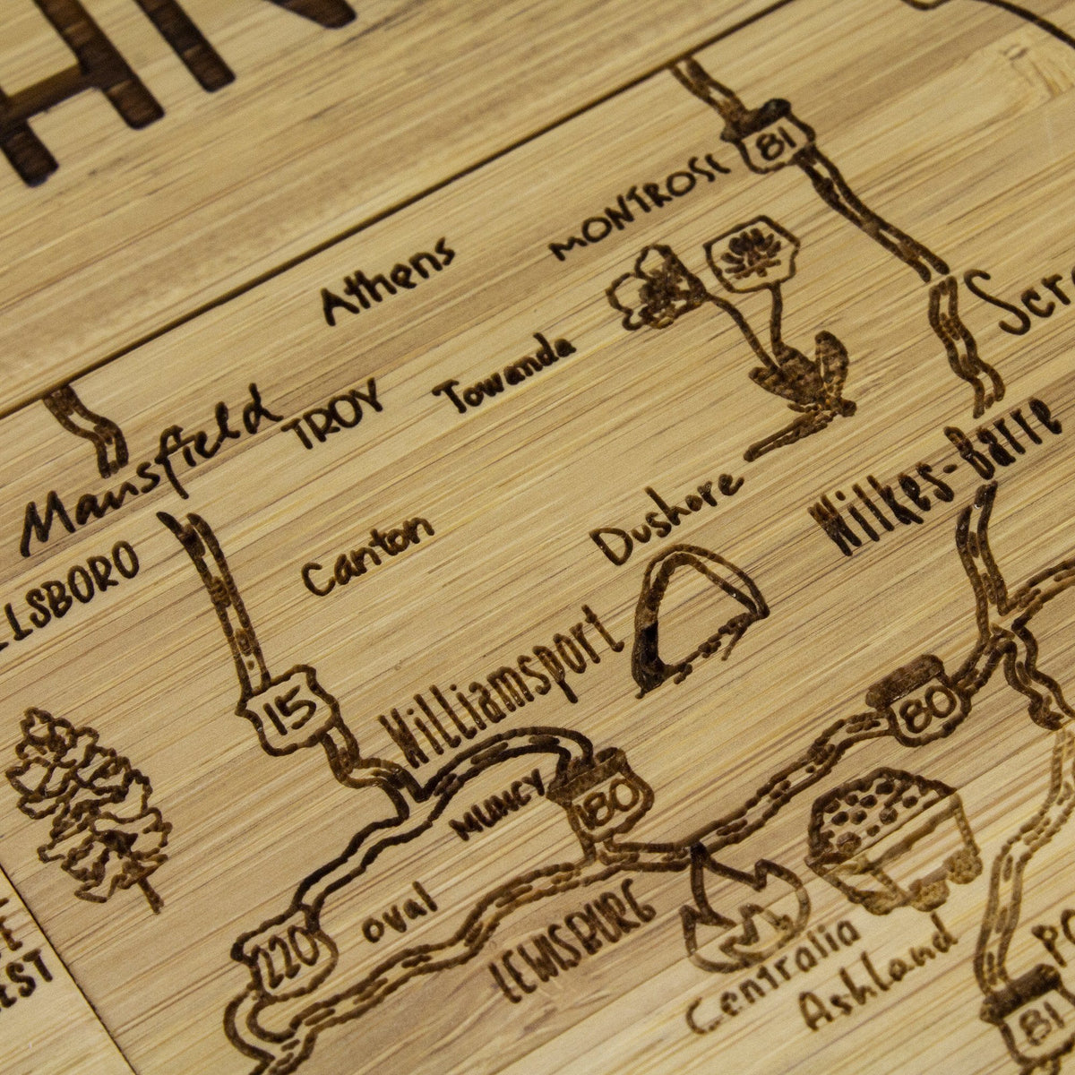 Totally Bamboo Cutting Boards Pennsylvania State 4-Pc. Coaster Set with Case