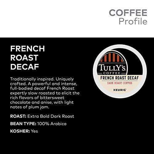 Tully&#39;s Coffee Coffee Tully&#39;s Coffee French Roast Decaf K-Cup Coffee - 24 Count Box