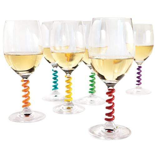 true Wine Tools True Fabrications Stem Spring Wine Charms - Silicone (Set Of 6)